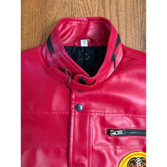 Cobra Kai- Karate Kid- Lawrence Red Faux Leather Jacket- Men's Size Small- EUC - Picture 3 of 5